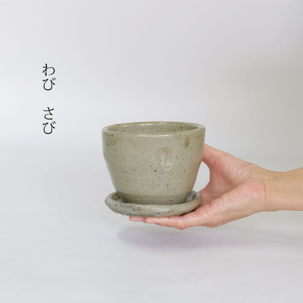 植木鉢 Lisse りっせ12 陶器鉢 常滑 和風 径12cm 高8.5cm 底穴あり