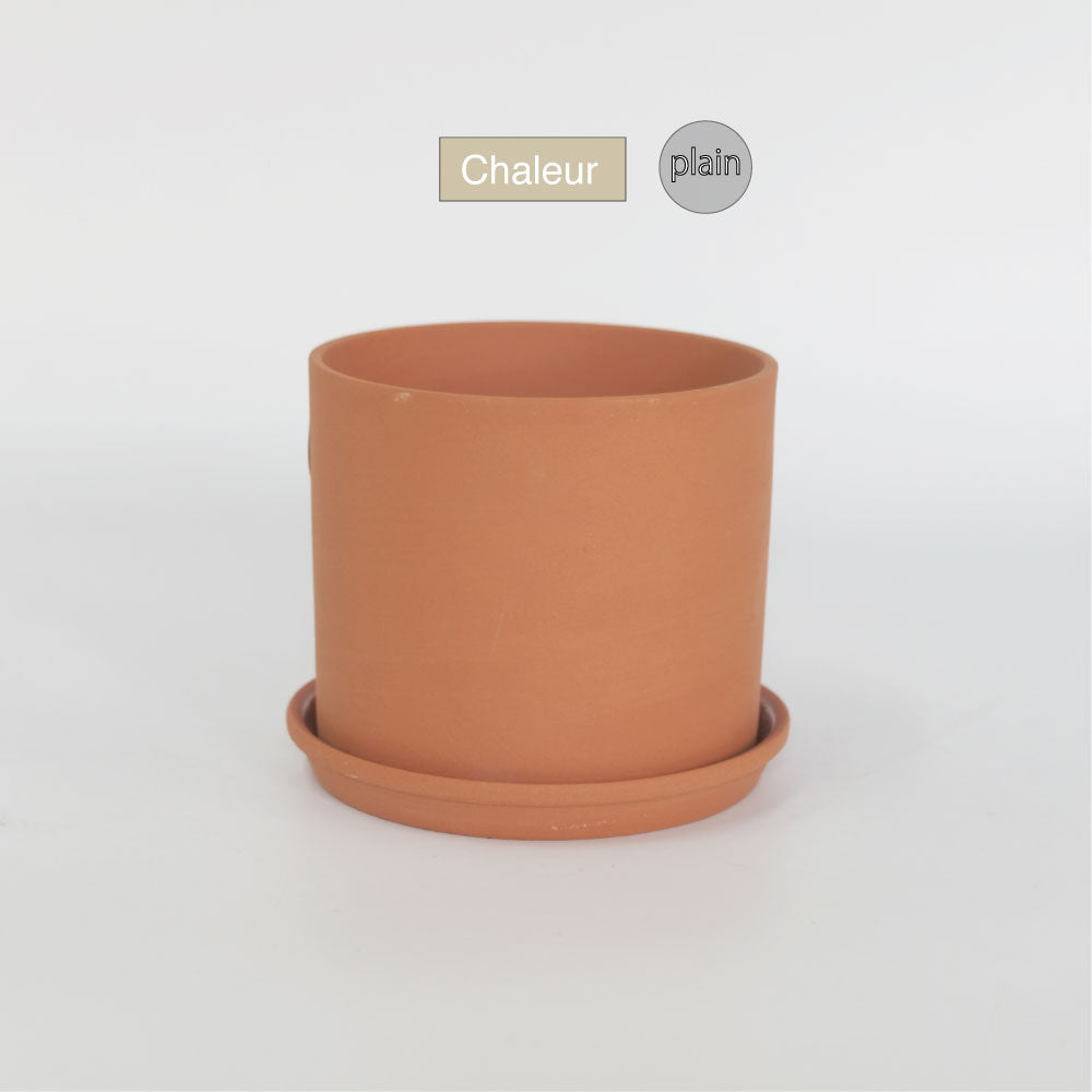 植木鉢 おしゃれ テラコッタ Chaleur Cylinder Plain12 受皿付