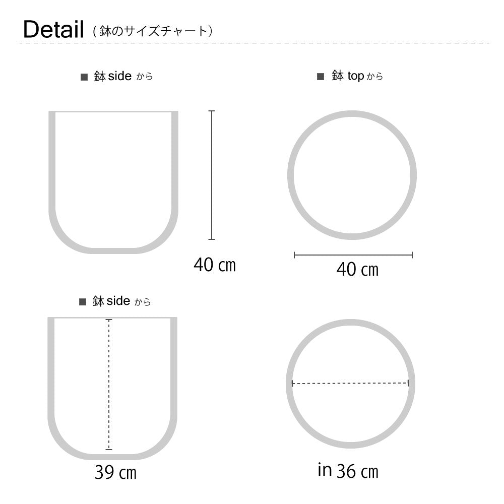 鉢カバー シティモール U型40 頑丈 樹脂製 10号鉢対応 40cm 高40cm プラスチック 鉢 黒 グレー 白
