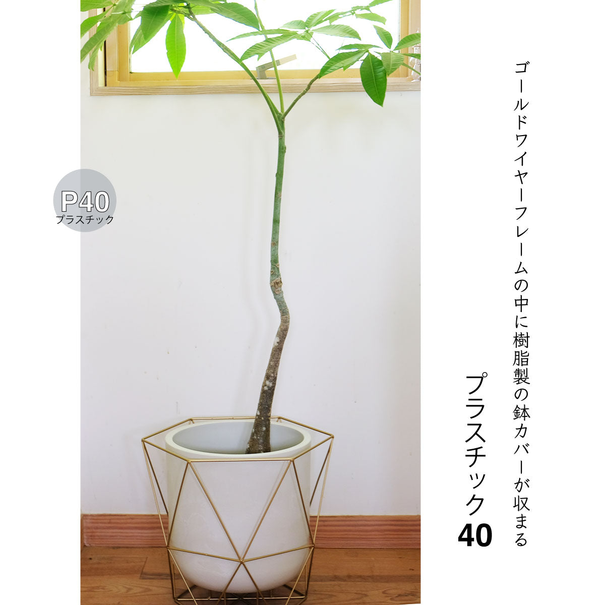 ワイヤーフロートポット ゴールド フラワースタンド 鉢台 植木鉢スタンド デザイン性の高い 8号鉢対応 6号鉢対応