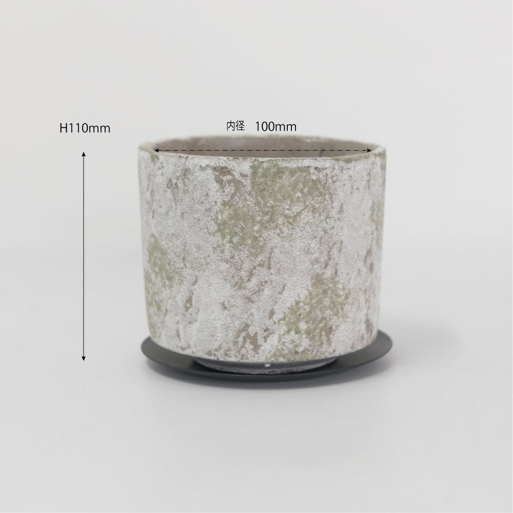 植木鉢 おしゃれ ジャンシリンダーアンティークSアイアン 受皿付