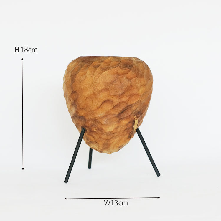 3lgs teak pot チークポット stem おしゃれ 鉢カバー 木製 アイアン