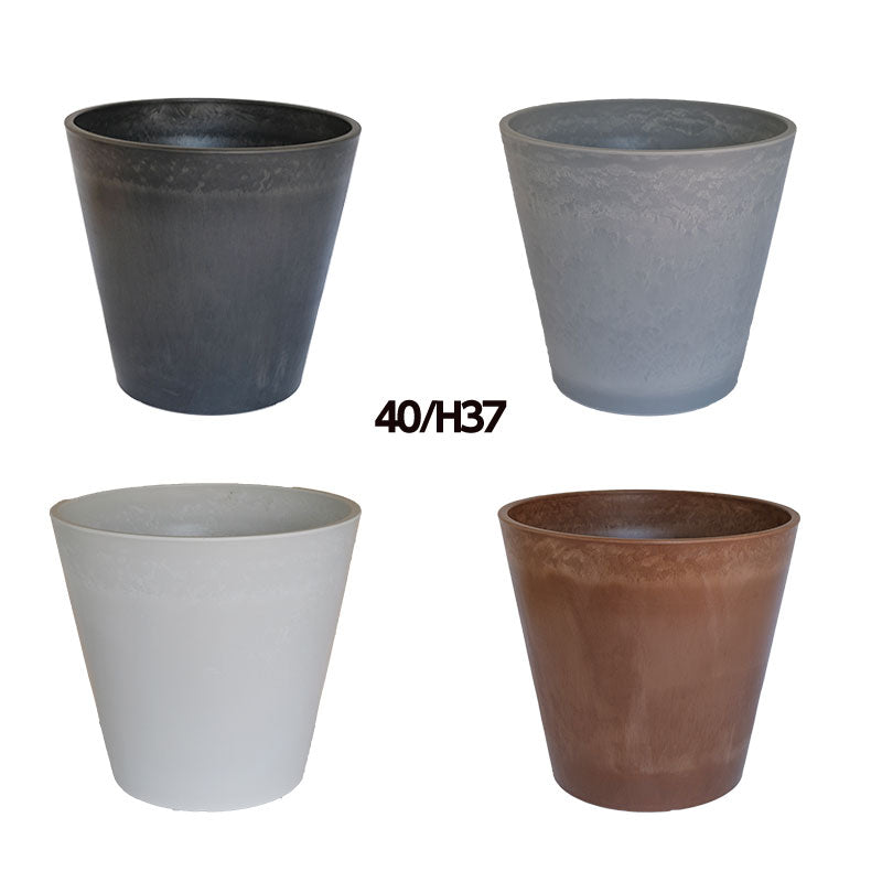 植木鉢 大型プラポット40 ハイタイプ 頑丈 塊根植物 多肉 黒プラスチック鉢 径40cm 高さ37cm ホワイト グレー ブラック ブラウン