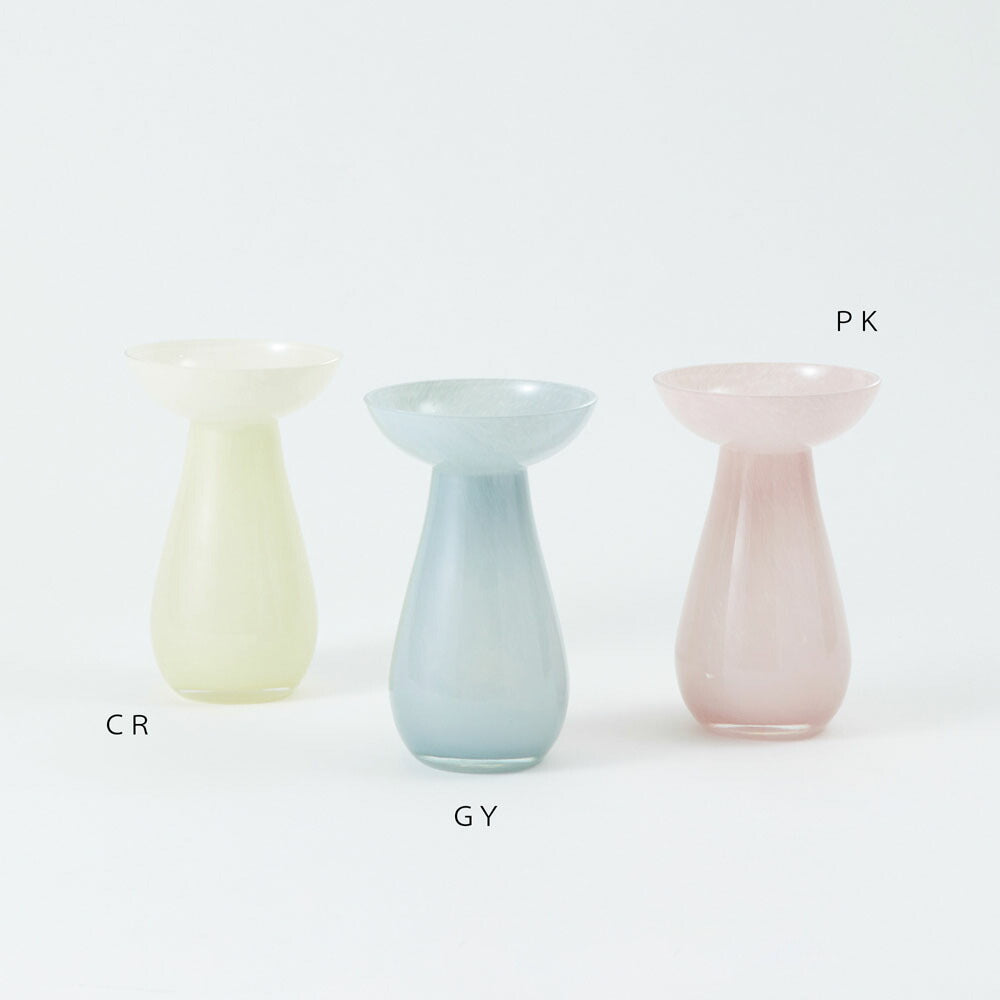 花瓶 おしゃれ ミルキー GLASS フラワーベース コレ かわいい 志成販売