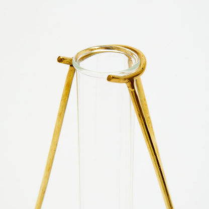 花瓶 おしゃれ BRASS フラワースタンドW/GLASS 13 一輪挿し 志成販売