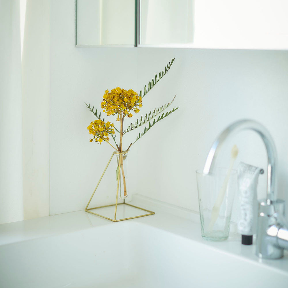 花瓶 おしゃれ BRASS フラワースタンドW/GLASS 13 一輪挿し 志成販売