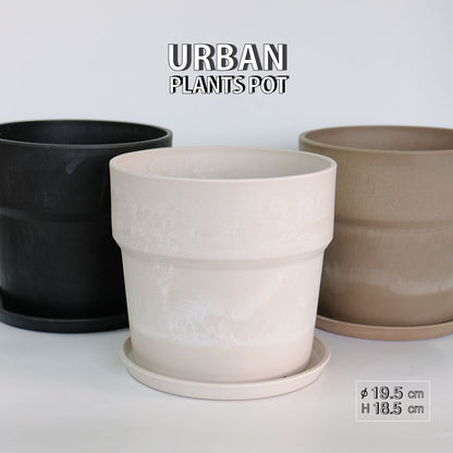 植木鉢 おしゃれ 軽い プラ鉢 ソリッド18受皿付 プラスチックカラフル 6号鉢 プランター 底穴あり径19.5cm 高さ18cm