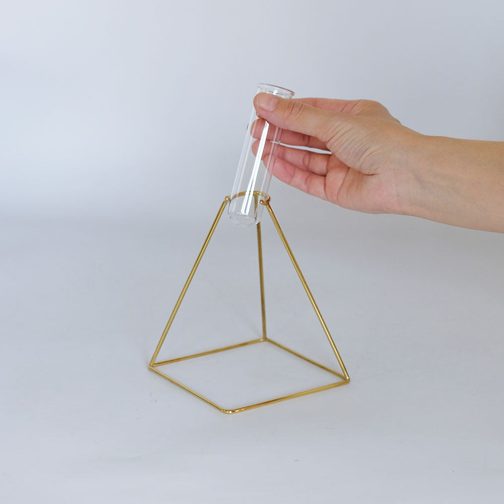 花瓶 おしゃれ BRASS フラワースタンドW/GLASS 13 一輪挿し 志成販売