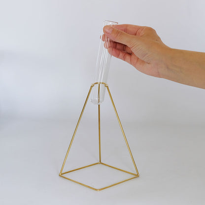 花瓶 おしゃれ BRASS フラワースタンドW/GLASS 13 一輪挿し 志成販売