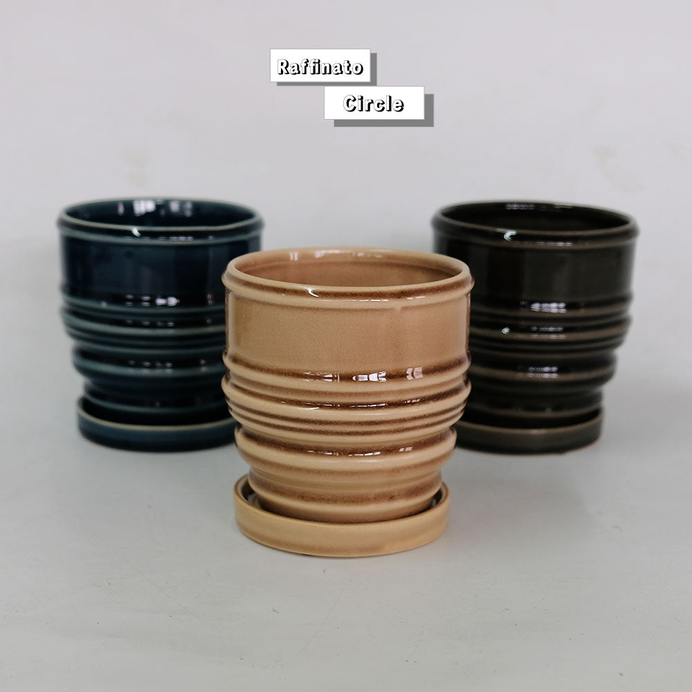 植木鉢 おしゃれ raffinato 11 サークル 受皿付 径11cm 高11cm 底穴あり