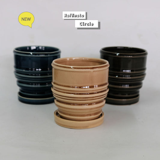 植木鉢 おしゃれ raffinato 11 サークル 受皿付 径11cm 高11cm 底穴あり