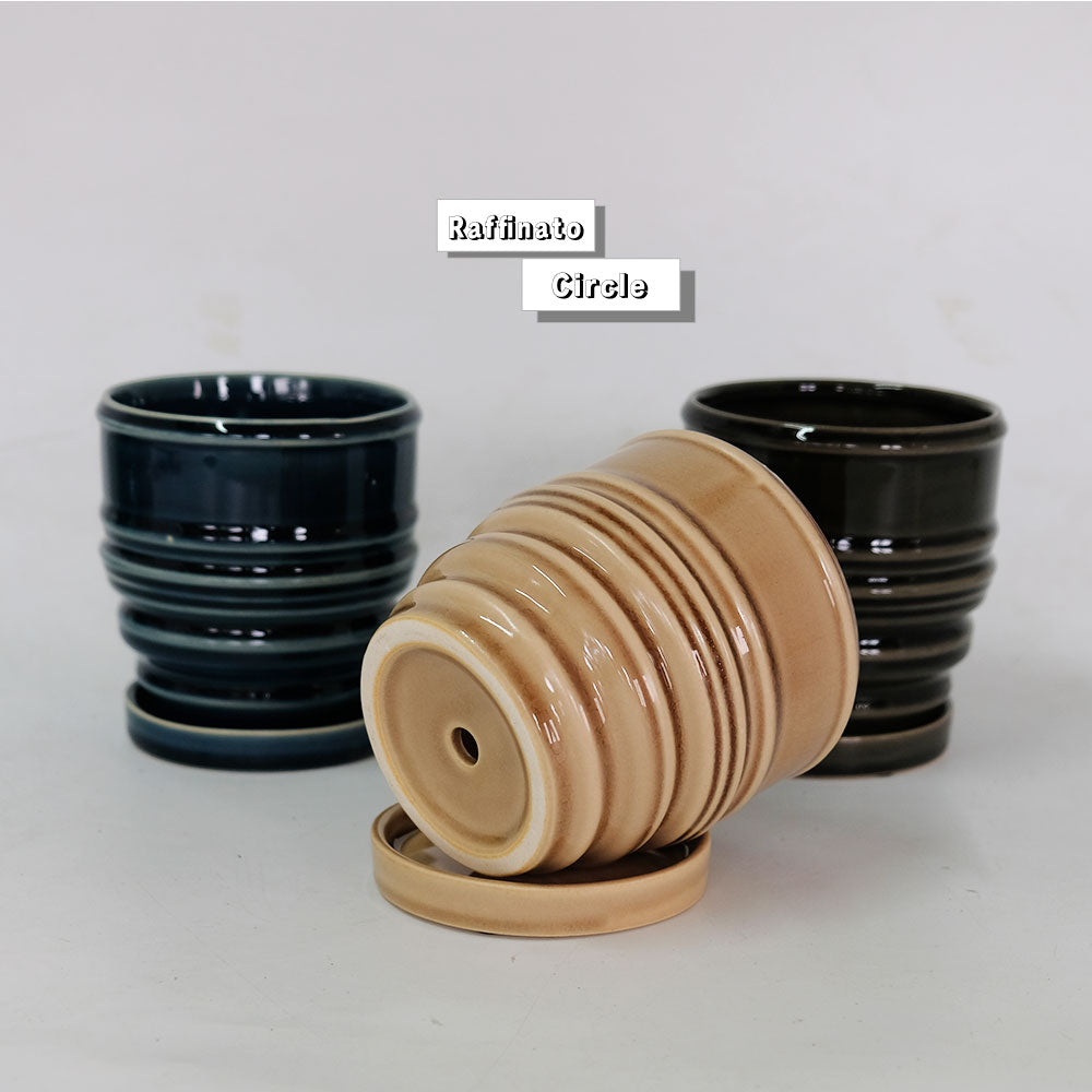 植木鉢 おしゃれ raffinato 11 サークル 受皿付 径11cm 高11cm 底穴あり