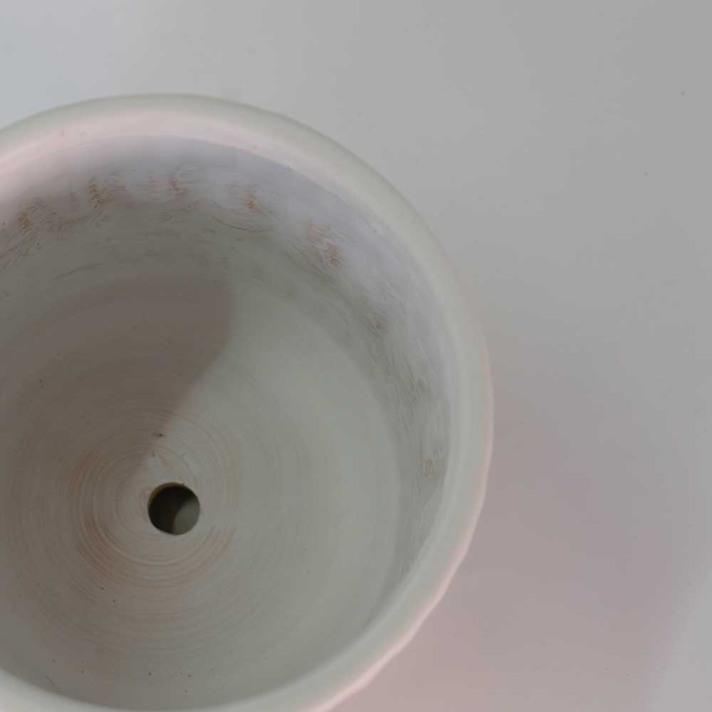 植木鉢 おしゃれ ブランデントL 受皿付 白鉢 陶器鉢 径17cm 高16cm 5号鉢 底穴あり　