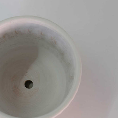 植木鉢 おしゃれ ブランデントL 受皿付 白鉢 陶器鉢 径17cm 高16cm 5号鉢 底穴あり　