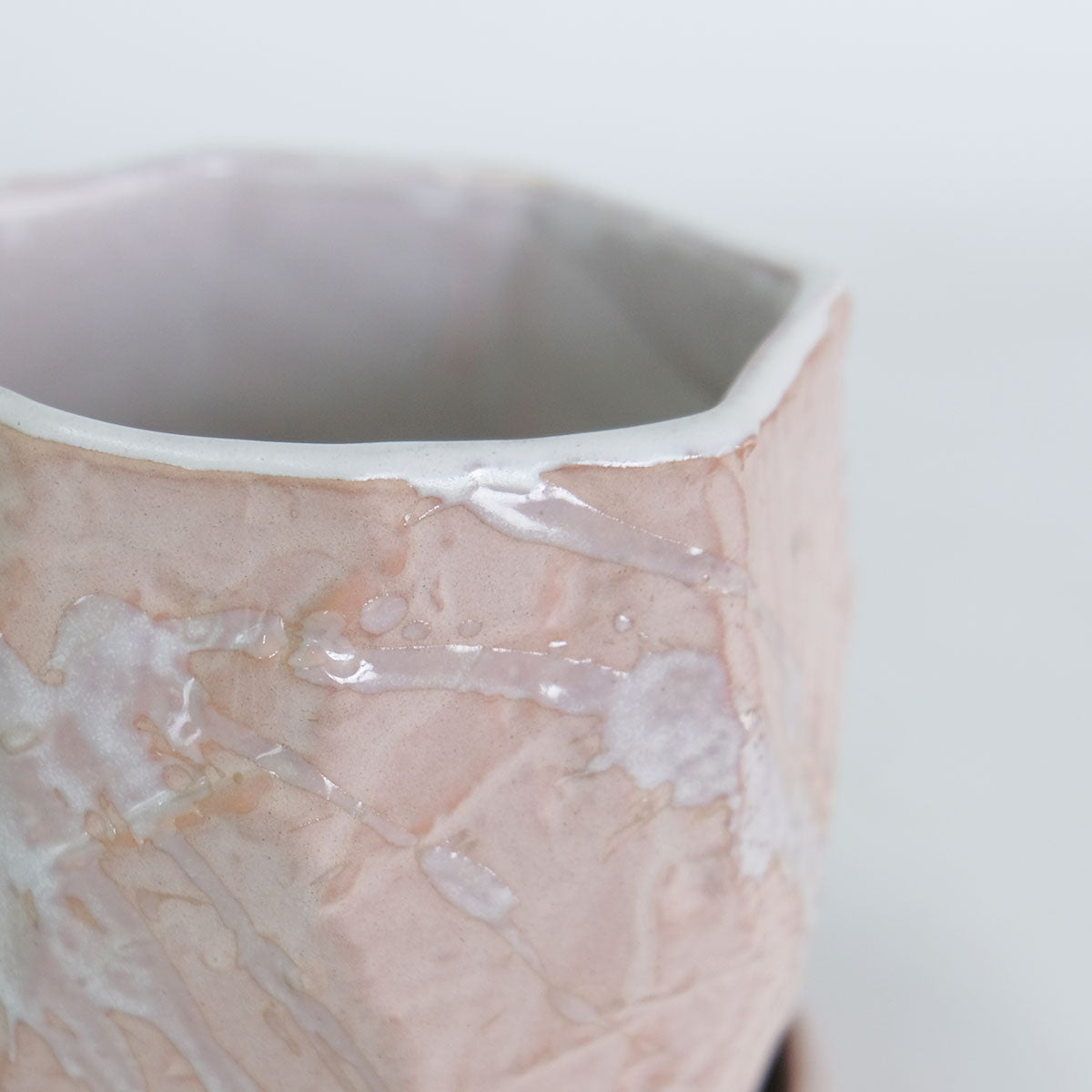 植木鉢 おしゃれ  カリグラフィ11 受皿付 ミニ鉢 ユニークフォルム多面形 径11cm 高11cm 底穴あり