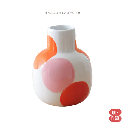 花瓶 かわいい QUE RICO （ケ・リコ ）セラミック フラワーベース ピンク オレンジ 赤 水 黄 緑