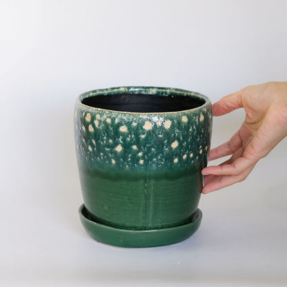 植木鉢 おしゃれ リッシュ16 セラミック鉢 陶器 受皿付 径16cm 高15cm 底穴あり