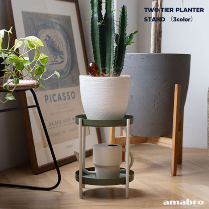 amabro  TWO TIER PLANTER STAND 便利グッズ プランタースタンド 収納棚 折りたたみ可 アマブロ