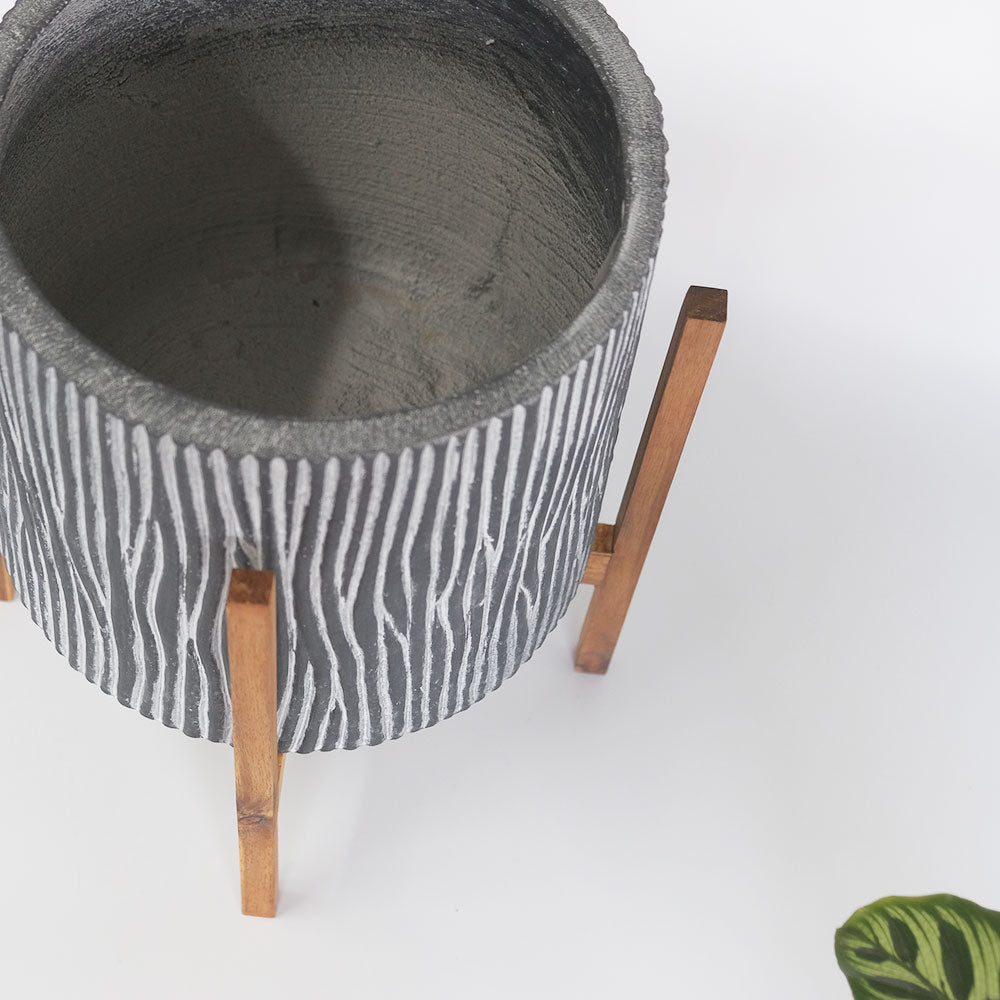 ファイバーセメント chisel 26 鉢カバースタンド 付き 鉢台 植木鉢スタンド
