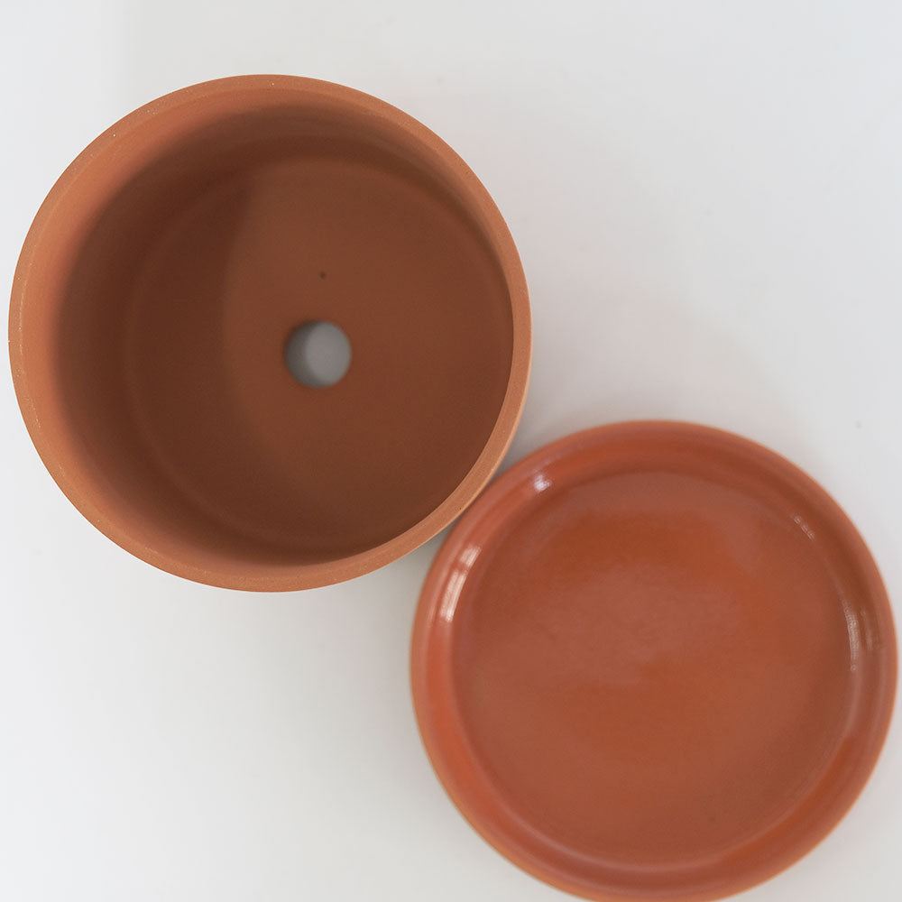 植木鉢 おしゃれ テラコッタ Chaleur Cylinder Plain12 受皿付
