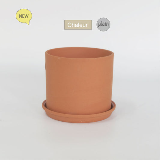 植木鉢 おしゃれ テラコッタ Chaleur Cylinder Plain12 受皿付
