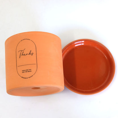 植木鉢 おしゃれ テラコッタ Chaleur Cylinder 12 受皿付 径12cｍ 高さ10cm ４号 おしゃれ toronco トロンコ
