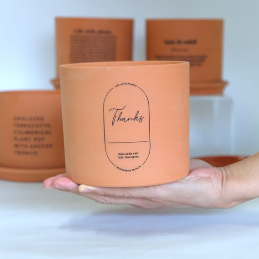 植木鉢 おしゃれ テラコッタ Chaleur Cylinder 12 受皿付 径12cｍ 高さ10cm ４号 おしゃれ toronco トロンコ