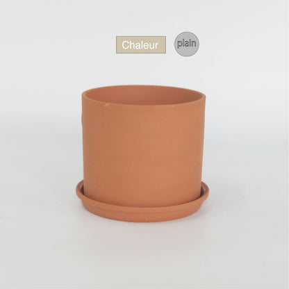 植木鉢 おしゃれ テラコッタ Chaleur Cylinder Plain12 受皿付