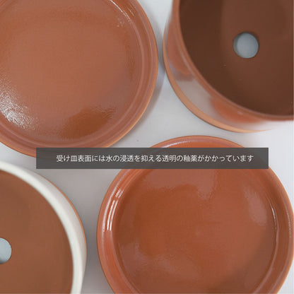 植木鉢 おしゃれ テラコッタ Chaleur Cylinder B＆W12 受皿付