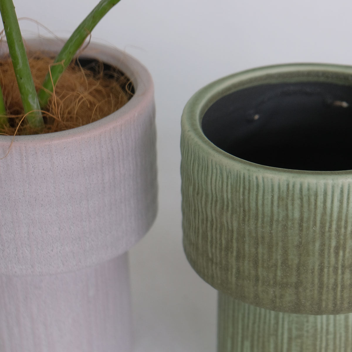 鉢カバー おしゃれ 陶器 フェール15 底穴なし トールタイプ シンプル FARM 径12cm 抹茶
