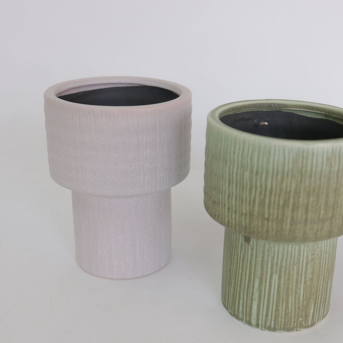 鉢カバー おしゃれ 陶器 フェール15 底穴なし トールタイプ シンプル FARM 径12cm 抹茶