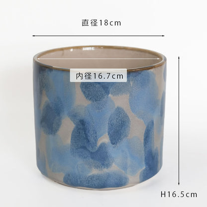 植木鉢 おしゃれ ダシャ16 鉢カバー セラミックポット 陶器 底穴なし 径18cm 高さ16.5cm