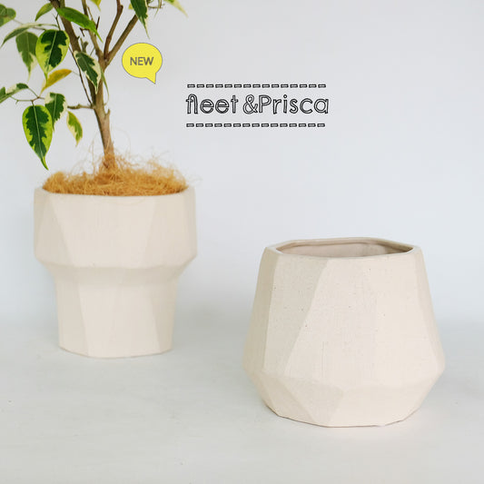 鉢カバー おしゃれ 陶器 フリート/プリスカ 底穴なし 白い鉢