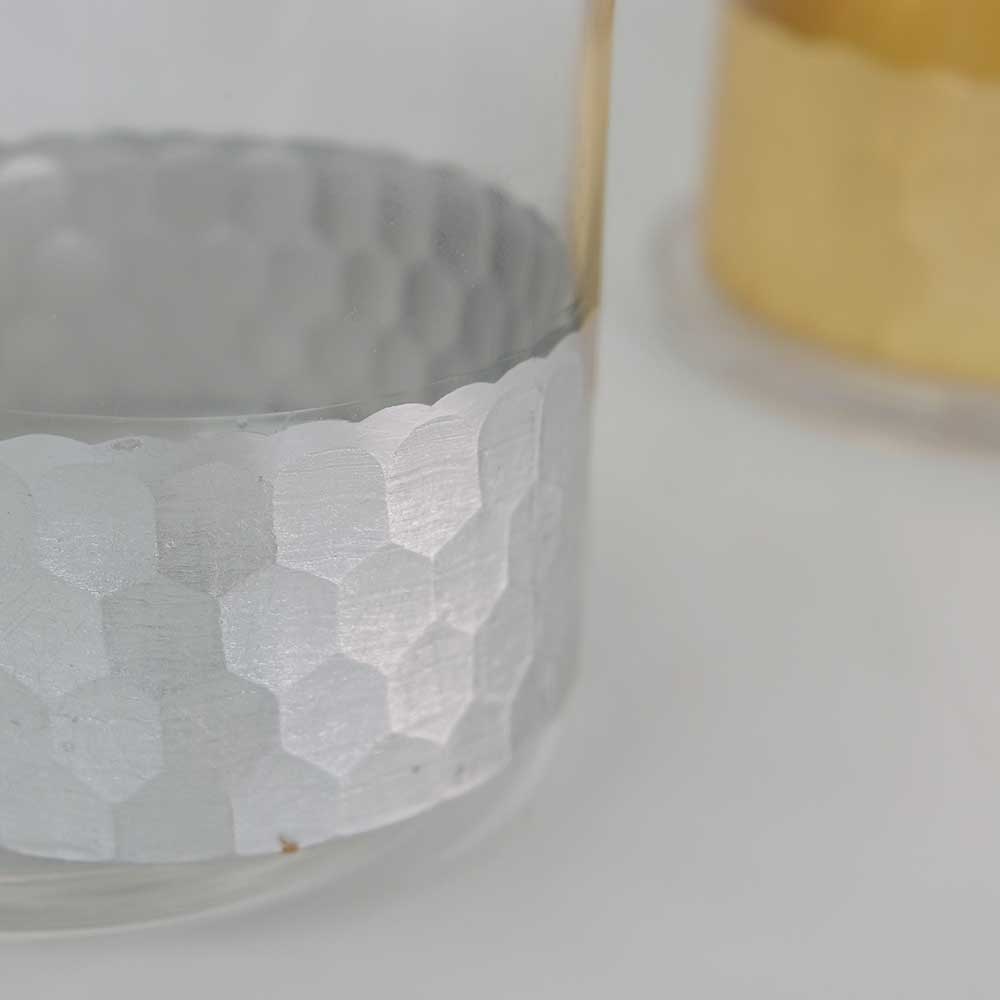 植木鉢 おしゃれ GOLD and SILVER CYLINDER 鉢 受皿付 ガラス 径10.5cm 高10.5cm 底穴あり