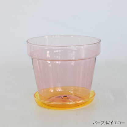 植木鉢 ブローグラスポット 透明 おしゃれ ガラス鉢 11.5cm 径高 10.5cm サボテン 多肉 透明感 クリアーガラス 薄ガラス 3.5号鉢