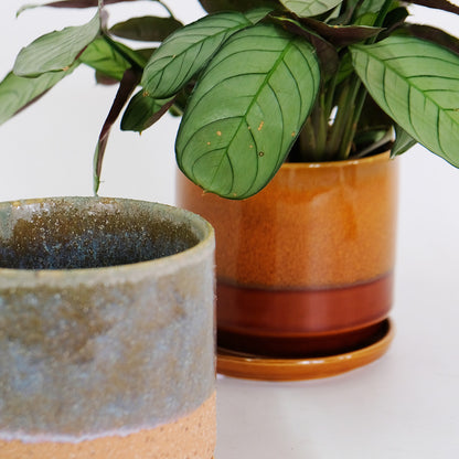 植木鉢 おしゃれ 陶器鉢 メルヤ11 受皿付 セラミック 北欧 径11cm 高10cm 底穴あり
