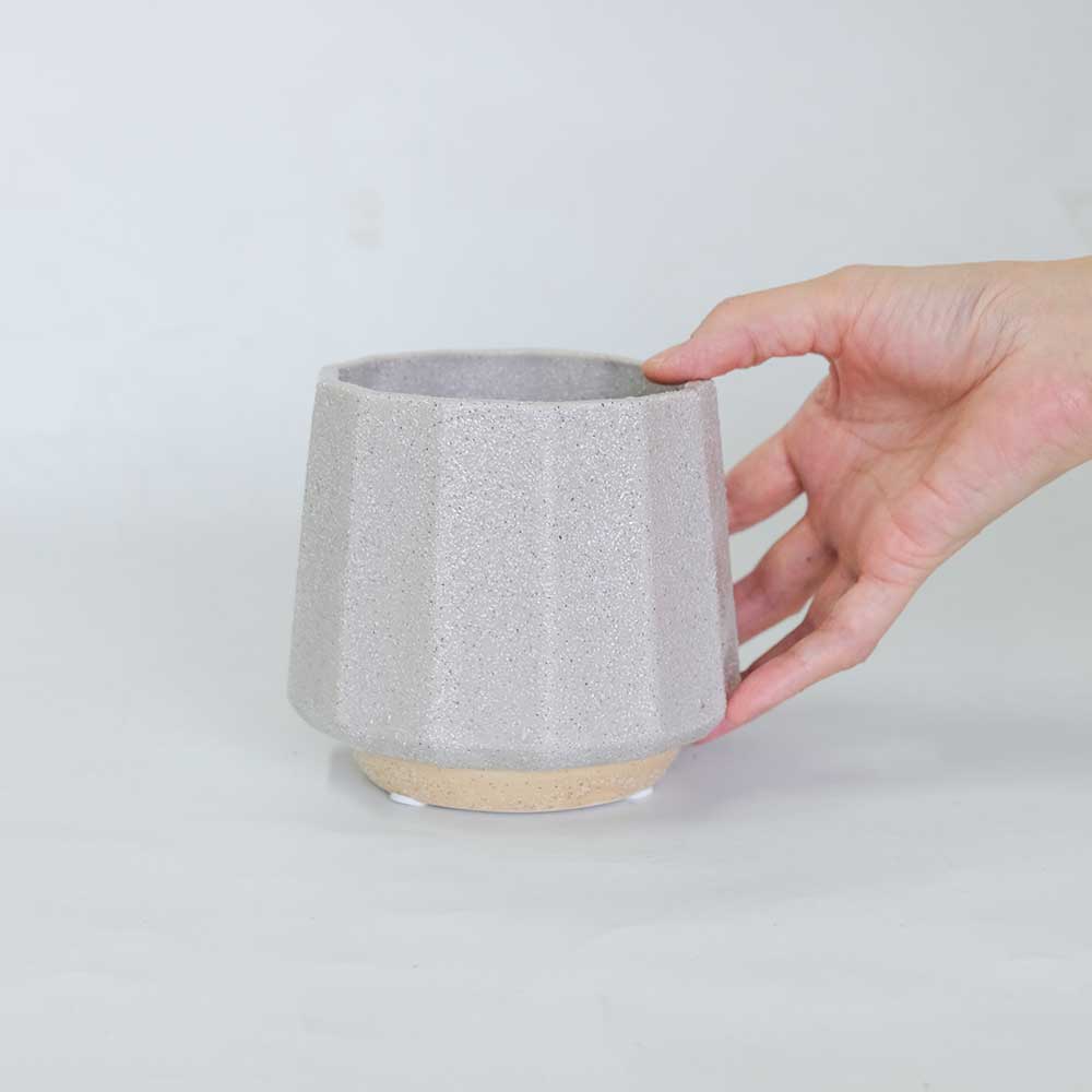 植木鉢 おしゃれ 陶器鉢 ミルシカ11 受皿付 セラミック 北欧 径12.5cm 高10cm 底穴あり