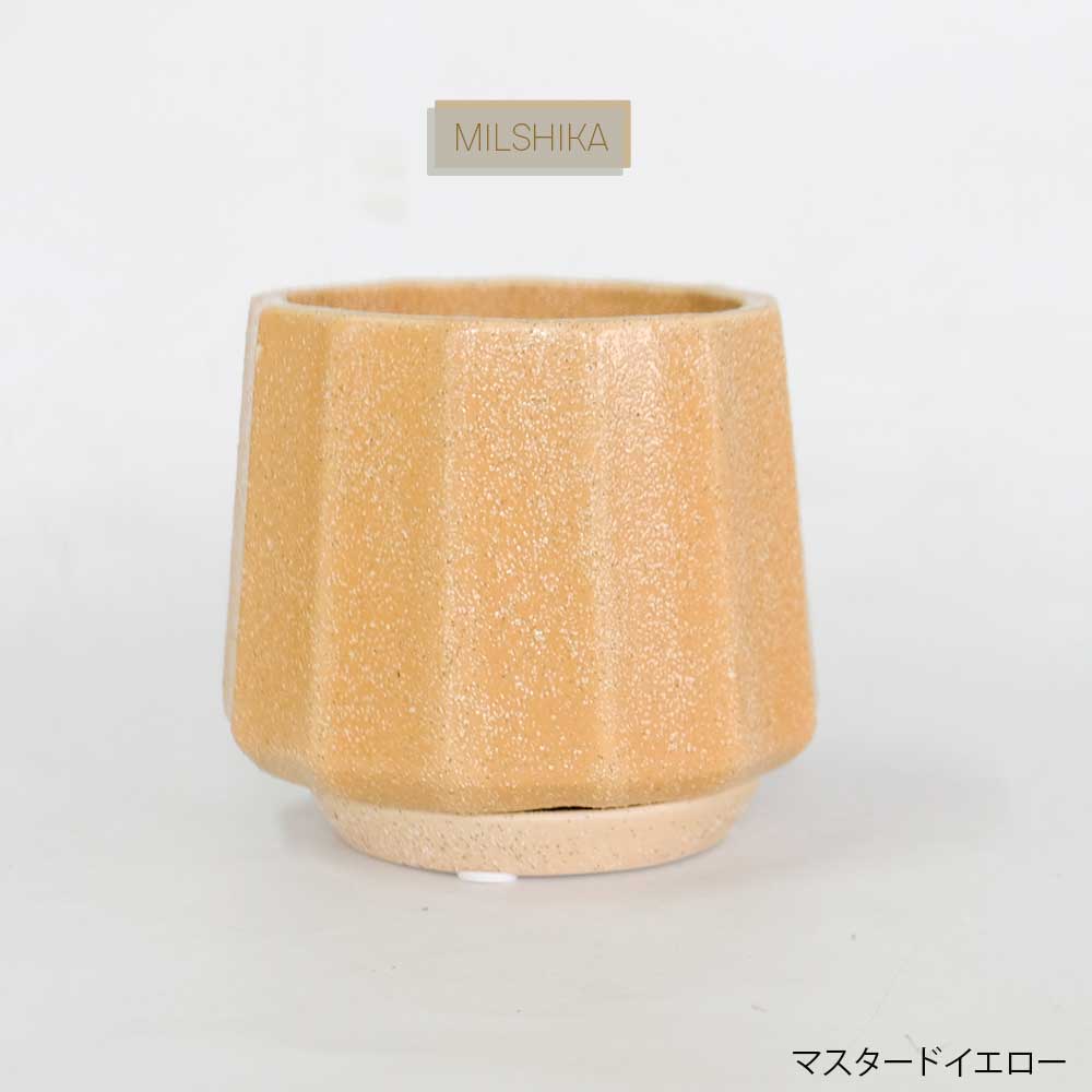 植木鉢 おしゃれ 陶器鉢 ミルシカ11 受皿付 セラミック 北欧 径12.5cm 高10cm 底穴あり