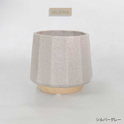 植木鉢 おしゃれ 陶器鉢 ミルシカ11 受皿付 セラミック 北欧 径12.5cm 高10cm 底穴あり
