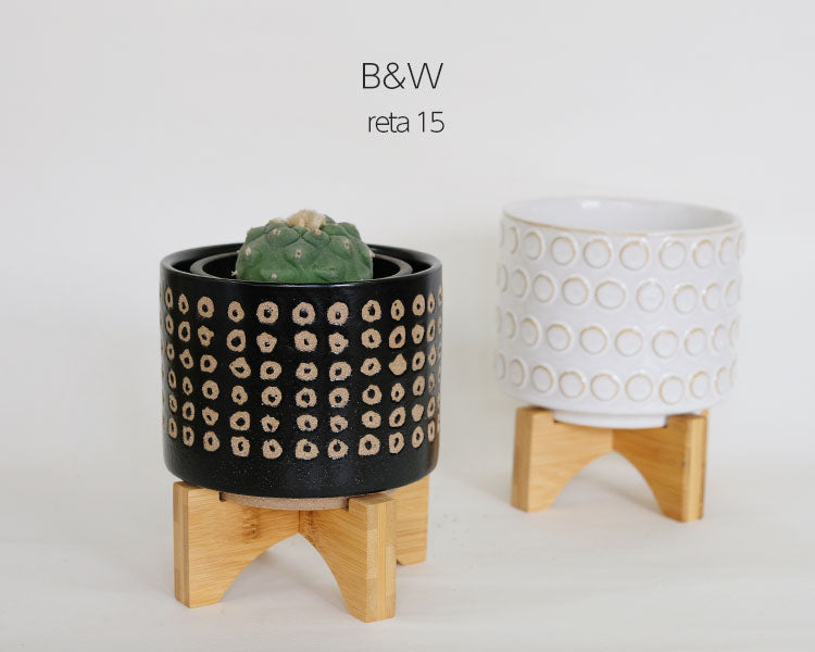 おしゃれ 植木鉢 B&W レータ15＆スタンド セット フラワースタンド 鉢台 植木鉢スタンド