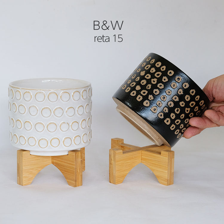おしゃれ 植木鉢 B&W レータ15＆スタンド セット フラワースタンド 鉢台 植木鉢スタンド