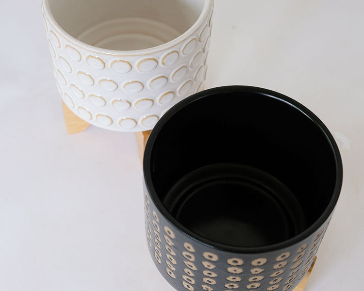 おしゃれ 植木鉢 B&W レータ15＆スタンド セット フラワースタンド 鉢台 植木鉢スタンド