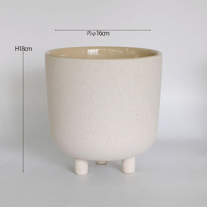 植木鉢 おしゃれ 陶器鉢 サネルマ19 底穴なし 径18cm 高さ19cm