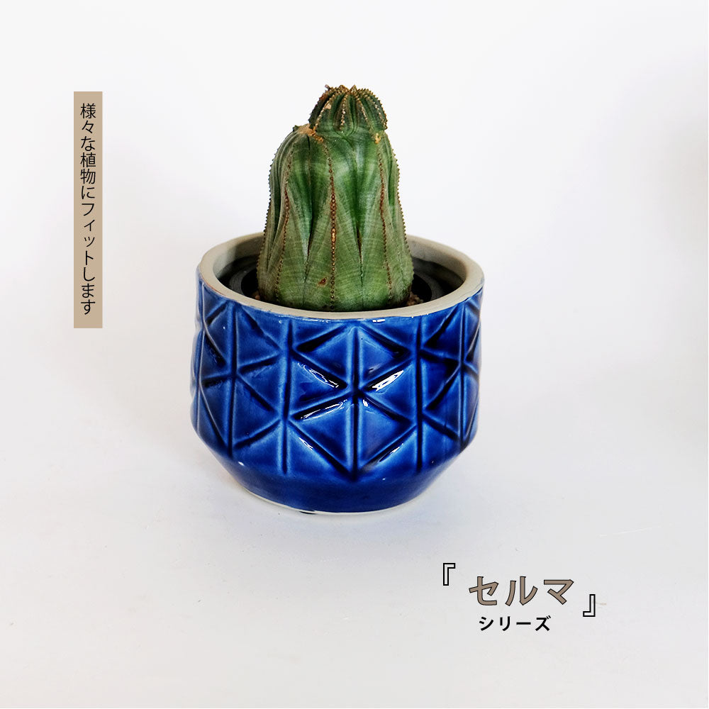 鉢カバー おしゃれ 陶器 セルマシリーズ 底穴なし セラミック鉢 幾何学模様 陶器北欧