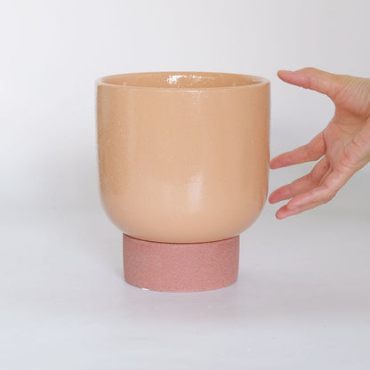 植木鉢 おしゃれ 陶器鉢 スサン16 受皿付 径16cm 高15cm 底穴あり