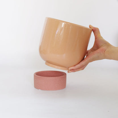 植木鉢 おしゃれ 陶器鉢 スサン16 受皿付 径16cm 高15cm 底穴あり