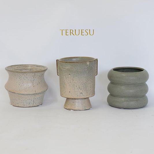 植木鉢 お洒落 テルエス 鉢カバー 底穴なし 陶器鉢 径12cm 高さ16cm