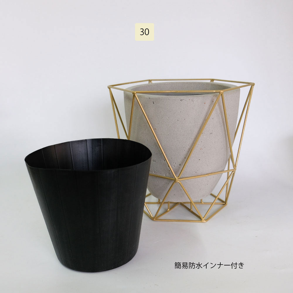 ワイヤーフロートポット ゴールド フラワースタンド 鉢台 植木鉢スタンド デザイン性の高い 8号鉢対応 6号鉢対応
