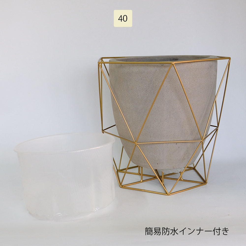 ワイヤーフロートポット ゴールド フラワースタンド 鉢台 植木鉢スタンド デザイン性の高い 8号鉢対応 6号鉢対応