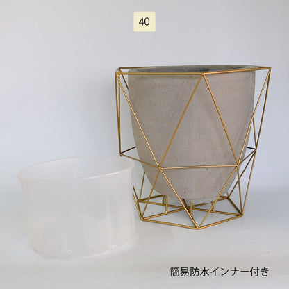 ワイヤーフロートポット ゴールド フラワースタンド 鉢台 植木鉢スタンド デザイン性の高い 8号鉢対応 6号鉢対応